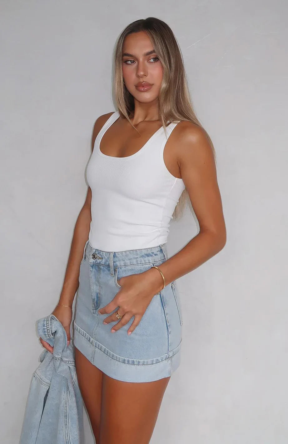 Charlotte Denim Mini Skirt Light Blue