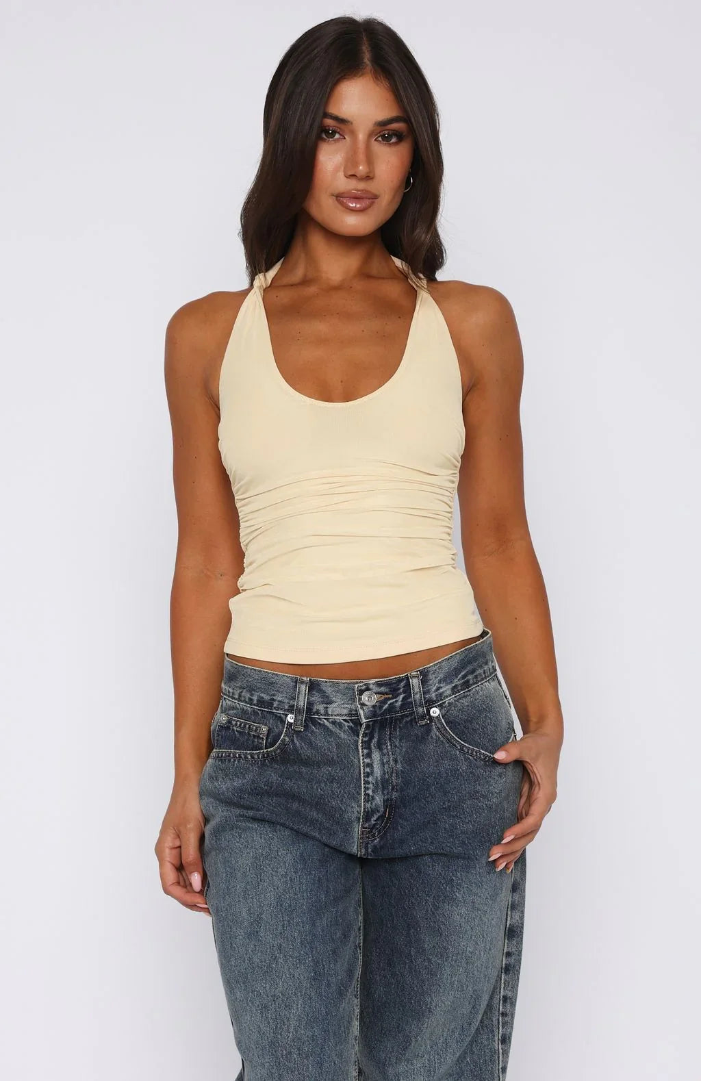 Topic Of Conversation Halter Top Honey