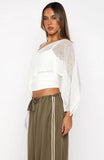 Beach Therapy Knit Poncho Top Cream