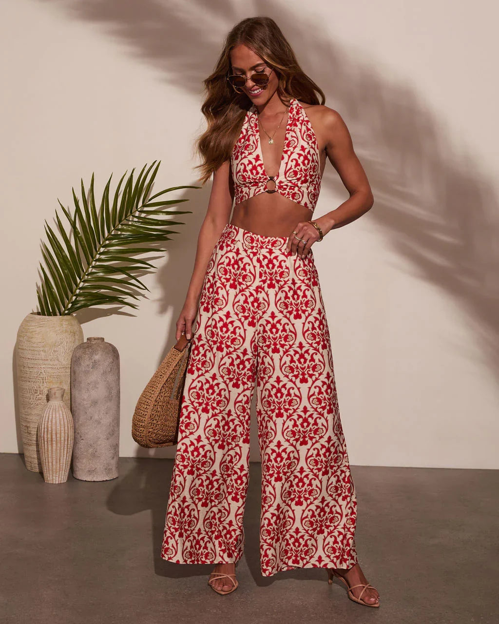 Deep Trance Abstract Wide Leg Pants