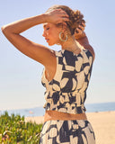 Weekend Wanderer Abstract Print Front Tie Top