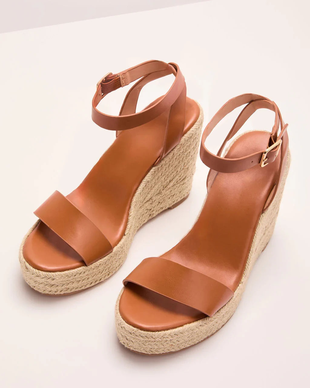 Sherina Vegan Leather Espadrille Wedge Sandals