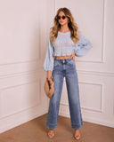 Tiven Stretch High Rise Wide Leg Jeans