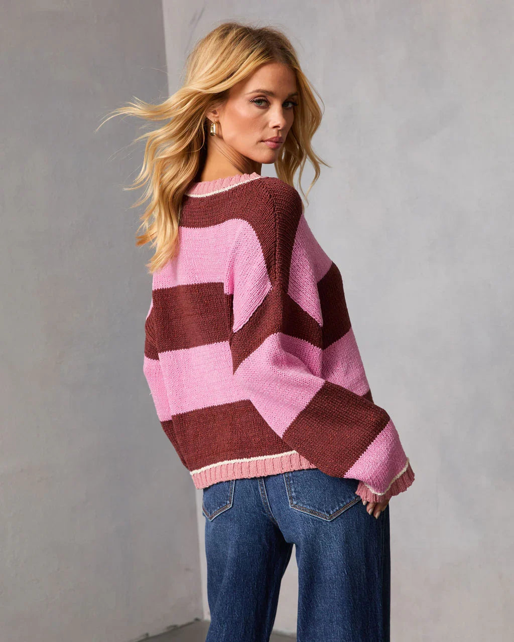 Keeney Knit Color Block Striped Sweater