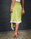 Lets Go Out Asymmetric Satin Skirt