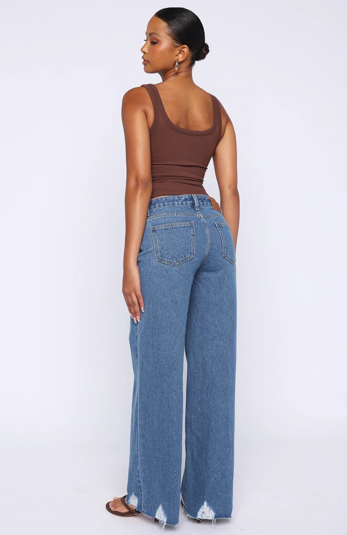 Big City Dreams Mid Rise Wide Leg Jeans Admiral Blue