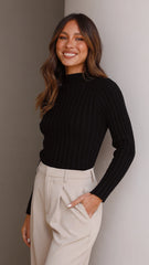 Imogen Long Sleeve Top Black