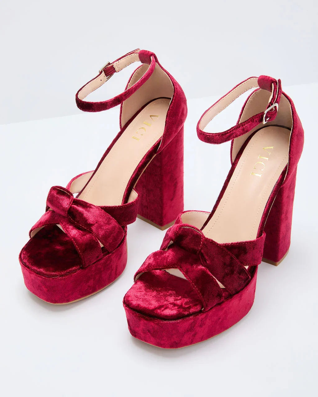 Evening Proper Velvet Platform Heels