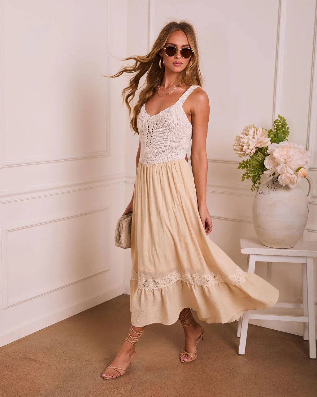 Fine Romance Color Block Midi Dress