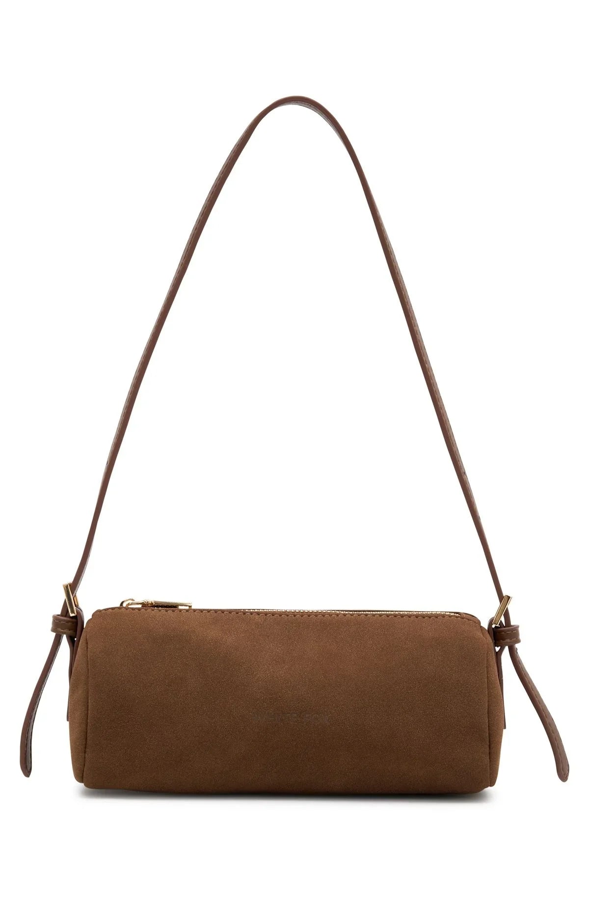 Gannon Shoulder Bag Chocolate Faux Suede