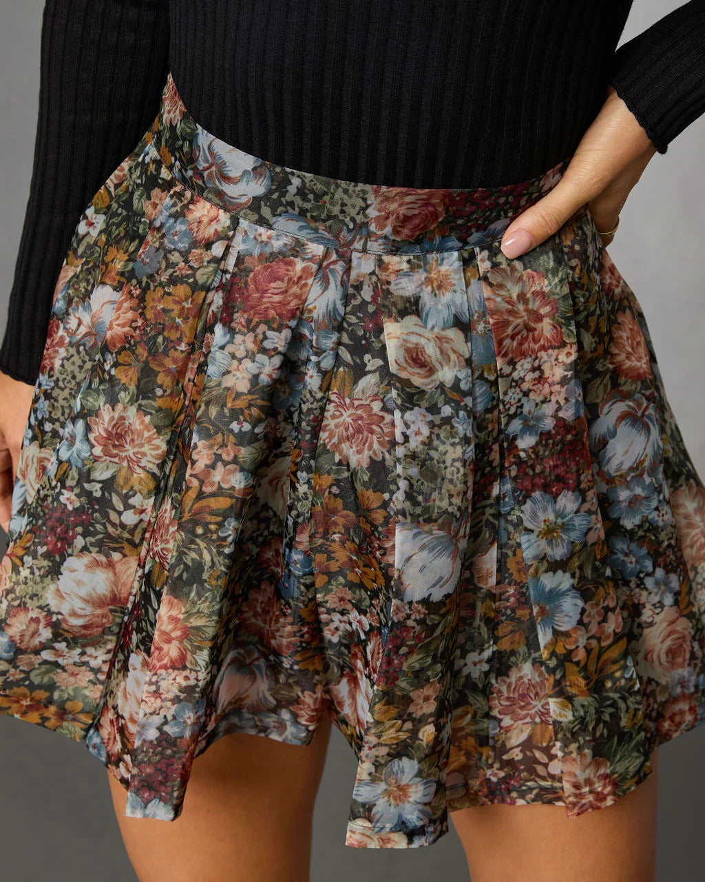 Meadow Moon Printed Organza Mini Skort