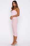 Vibe With Me Lace Capri Pants Baby Pink