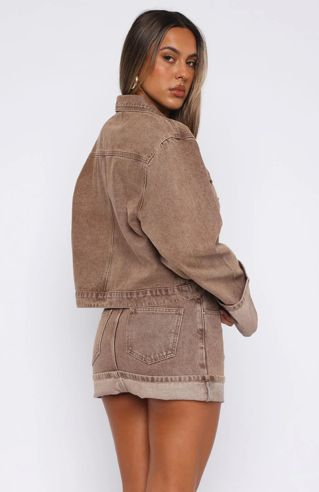 Charlotte Denim Mini Skirt Tan Wash