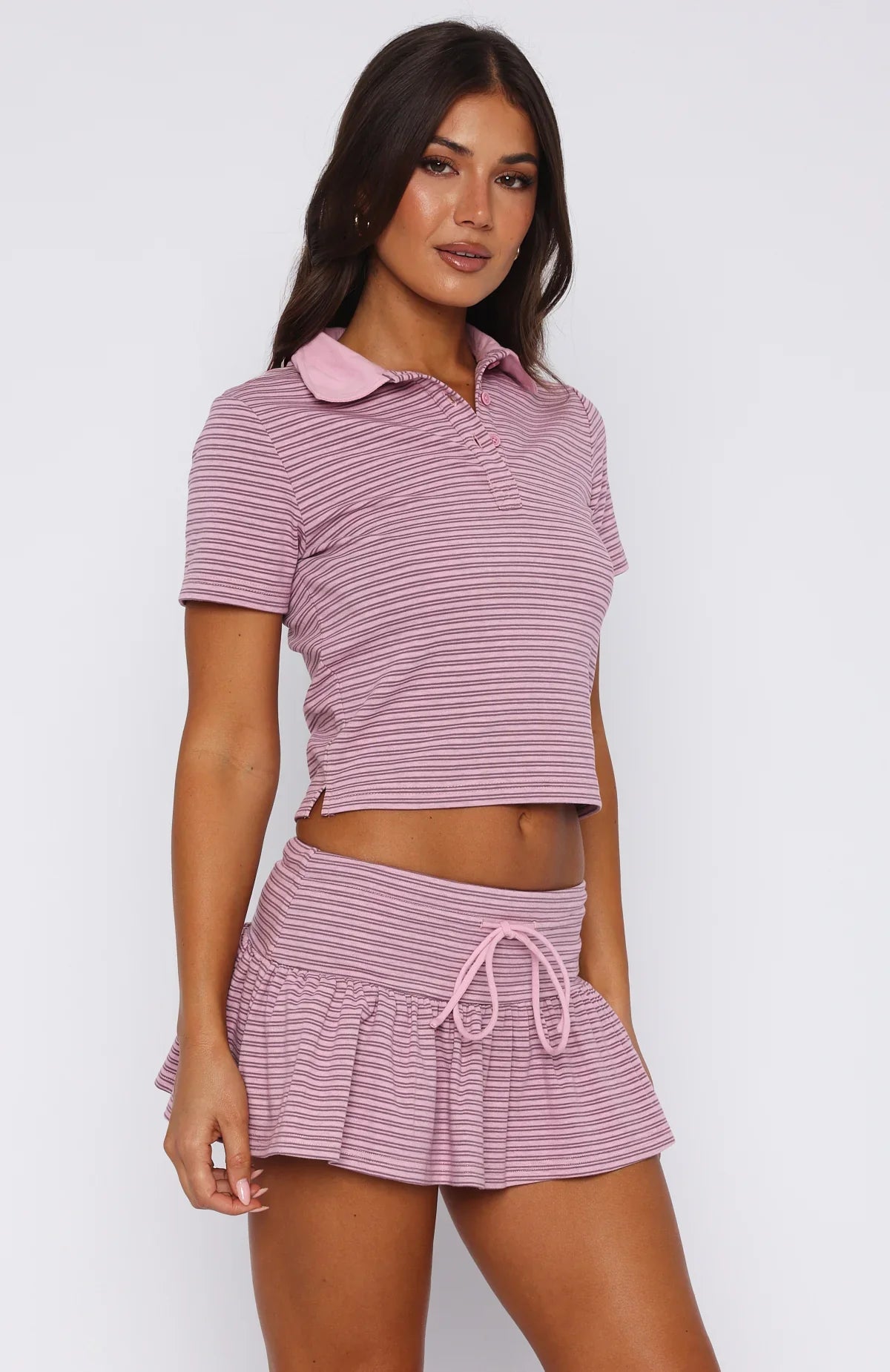 Check The Scores Polo Tee Pink
