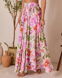 Moonpetal Floral Pleated Maxi Skirt