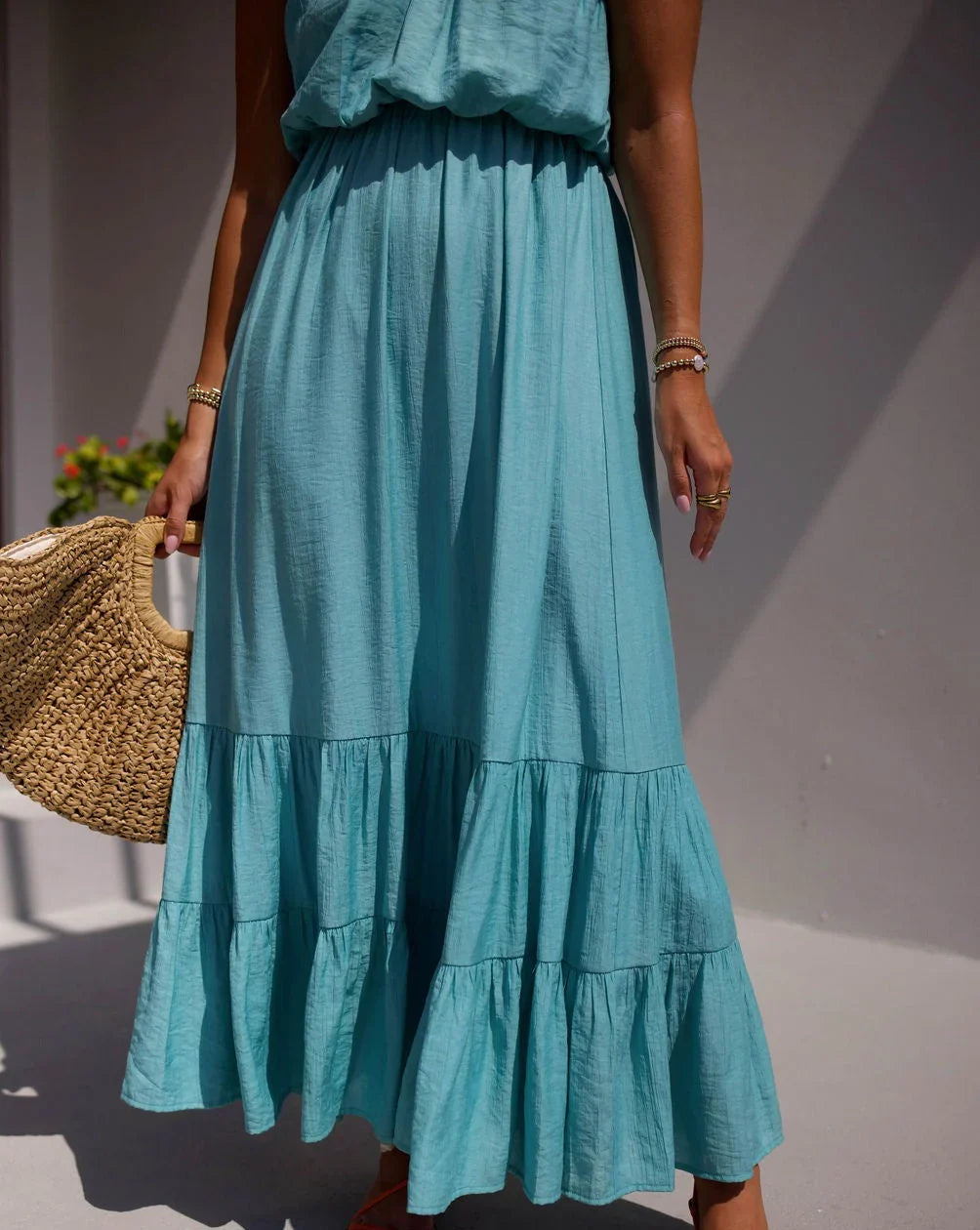 Serene Summer One Shoulder Maxi Dress