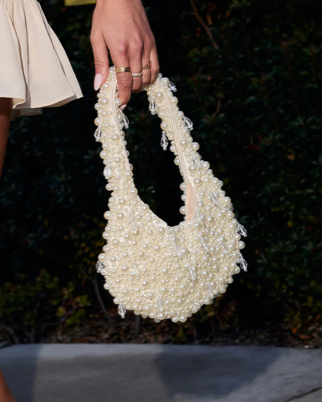 Lilah Pearl Embellished Shoulder Bag
