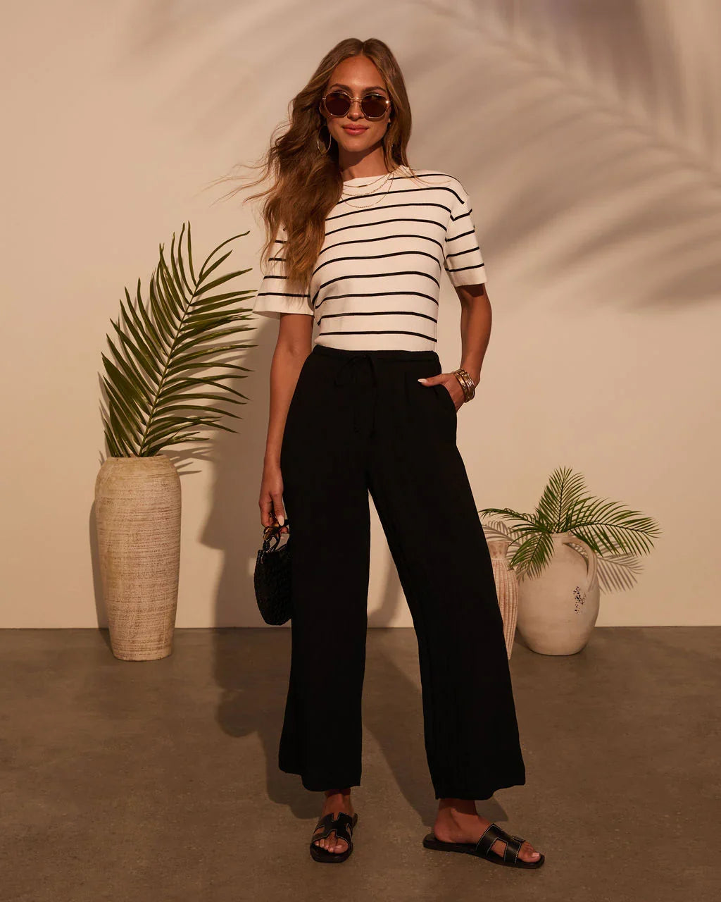 Bernie Striped Crew Neck Top