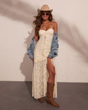 Romantic Haven Ruffle Lace Maxi Dress