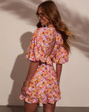 Nomadic Charm Floral Cut Out Mini Dress