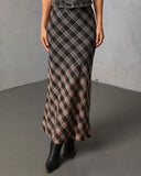Bronzed Harvest Plaid Maxi Skirt