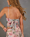 Petal Dream Floral Mesh Back Tie Top