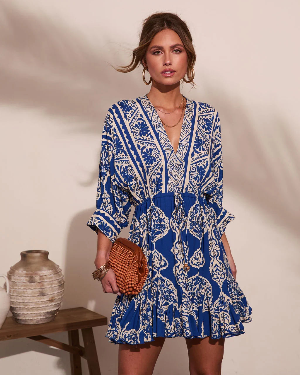 Riviera Radiant Abstract Print Mini Dress