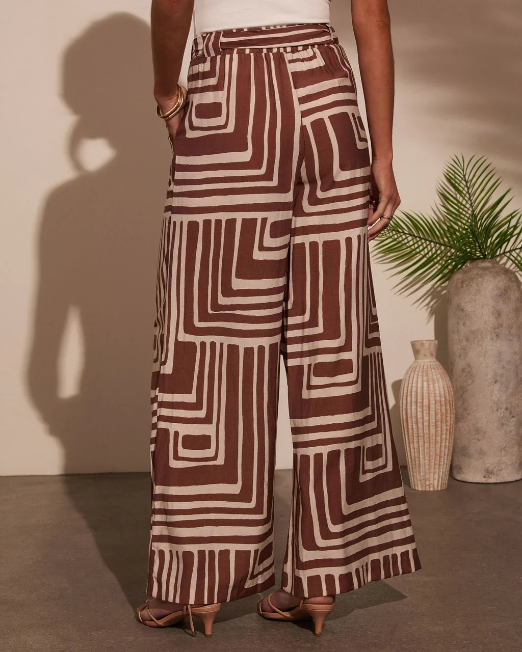 Daylight Drift Wide Leg Geo Print Trouser