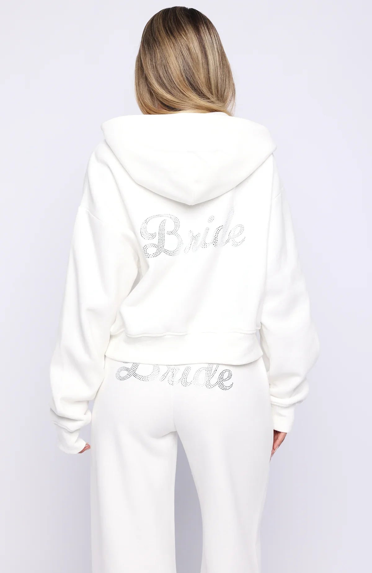 The Bride Boxy Zip Front Hoodie White