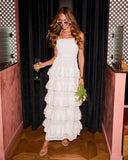 Chasing Sunlight Tiered Chiffon Maxi Dress