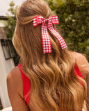 Maylie Gingham Bow Hair Clip