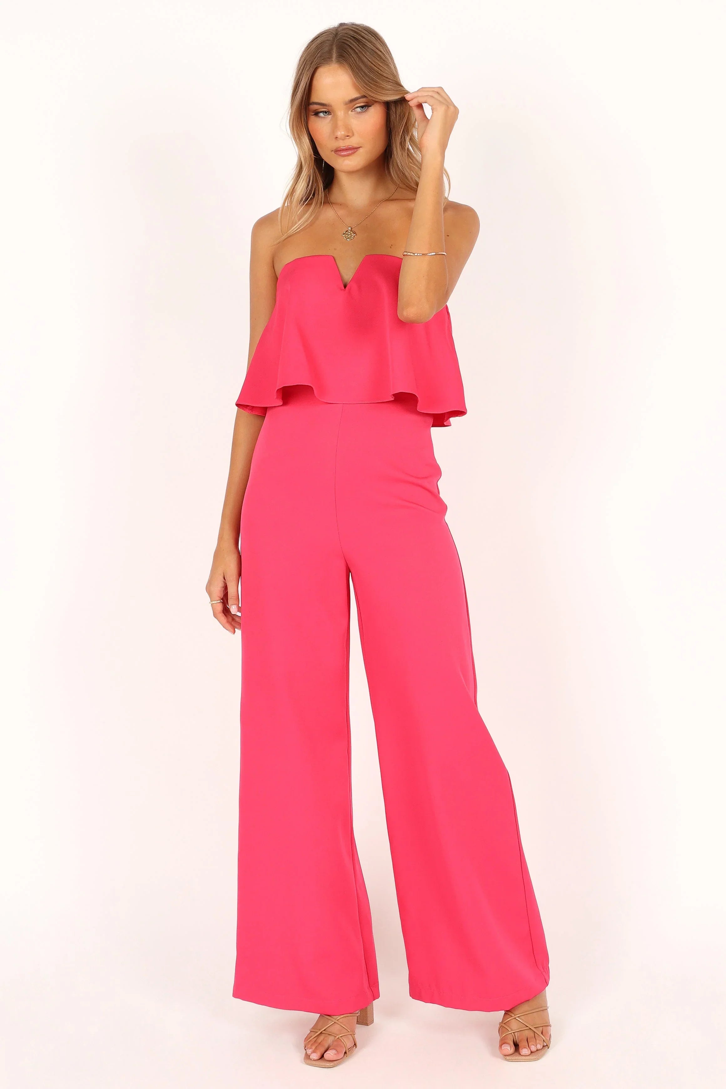 Sonny Strapless Jumpsuit Hot Pink