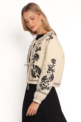 Vako Quilted Embroidered Jacket Light Taupe