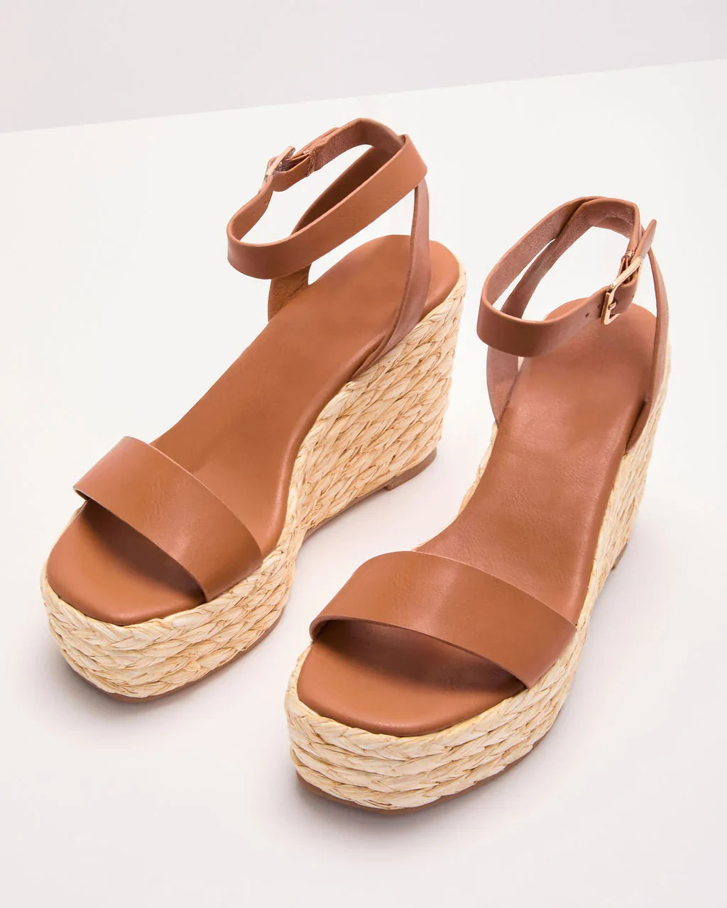 First Step Raffia Wedge Sandals