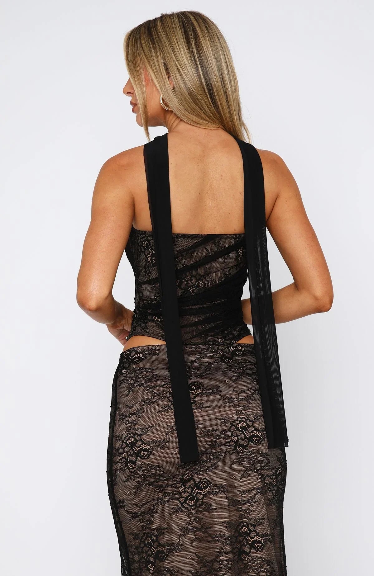 Forever After Strapless Lace Bustier Black