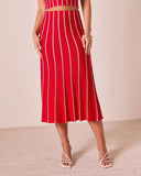 Ashlin Contrast Striped Maxi Skirt