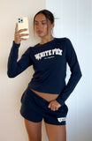 Daydreamers Madeline Long Sleeve Baby Tee Navy