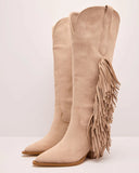 Boho Canyon Faux Suede Fringe Western Boots