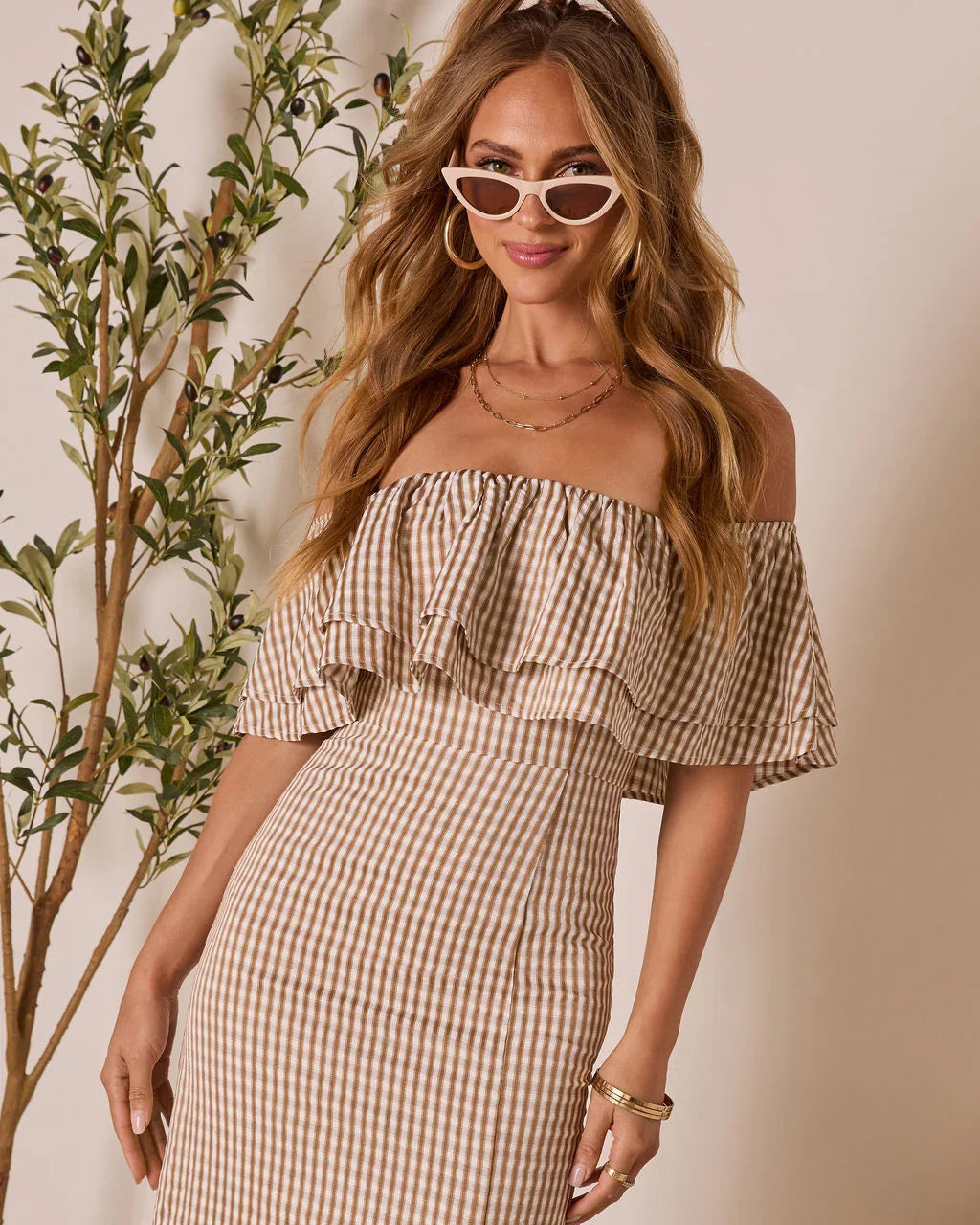 Timeless Beauty Ruffle Off The Shoulder Maxi Dress