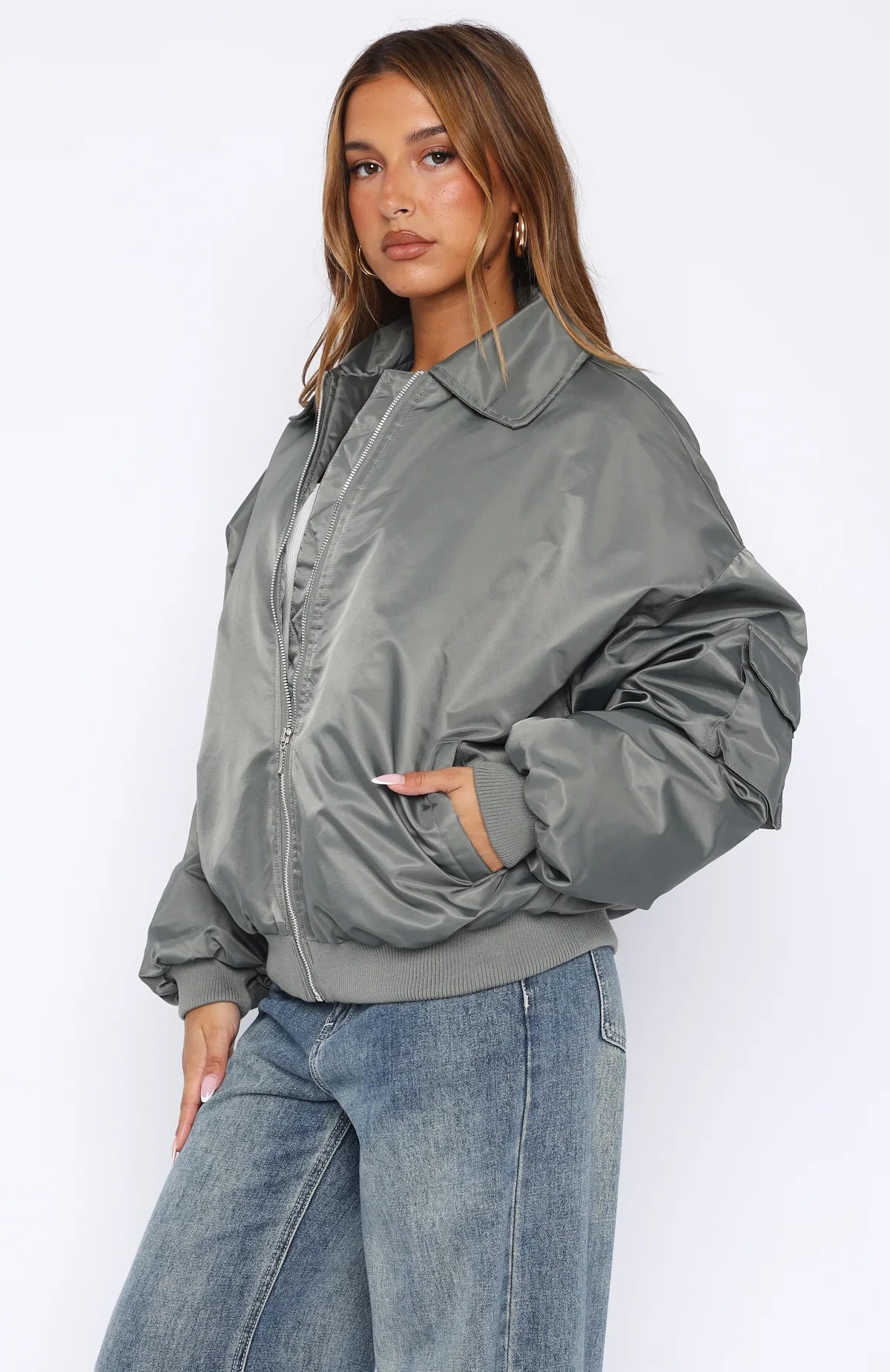 Burning For You Bomber Jacket Khaki