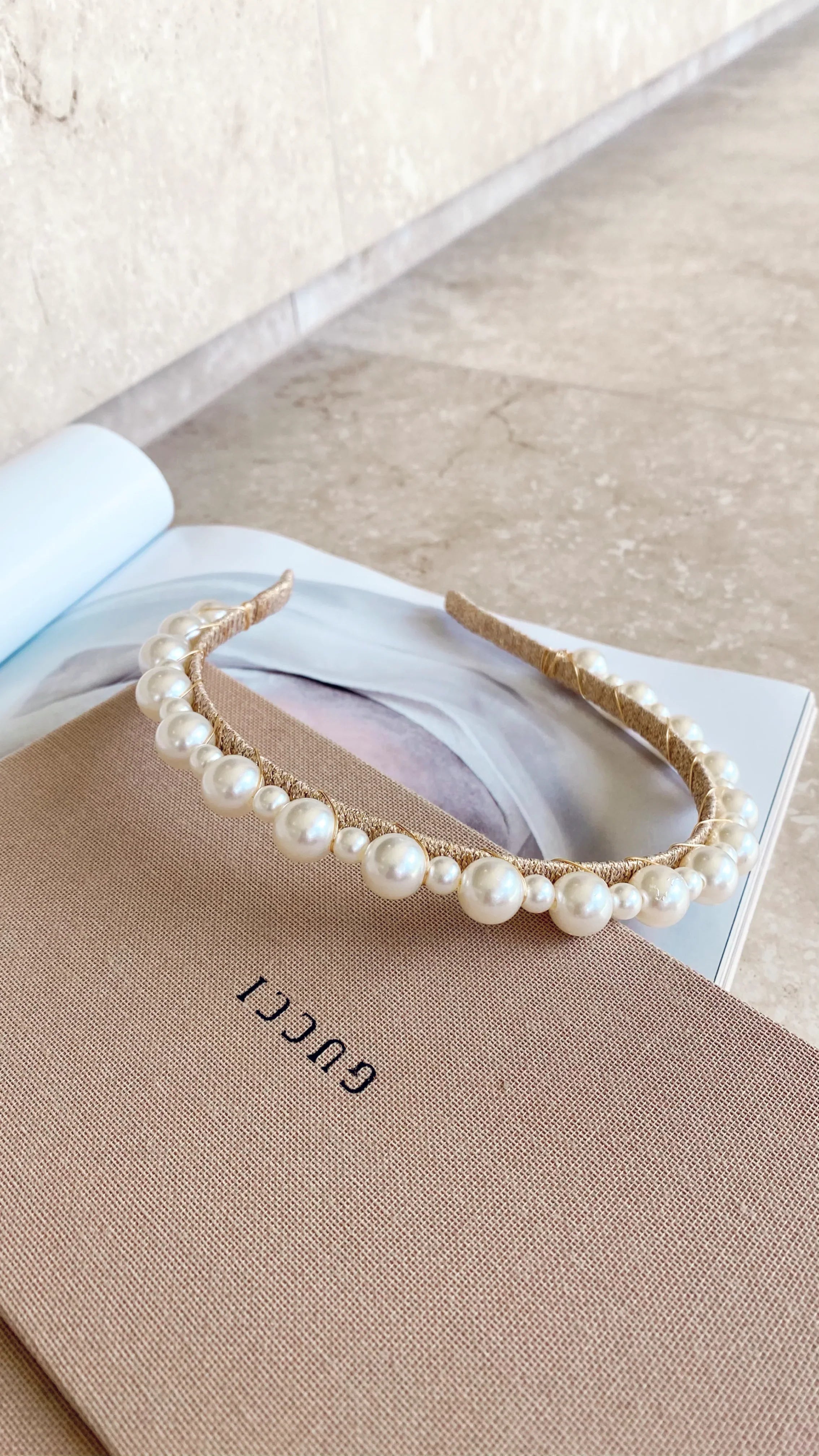 Pearla Headpiece Pearl Gold
