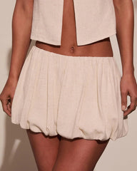 Margret Linen Bubble Mini Skort