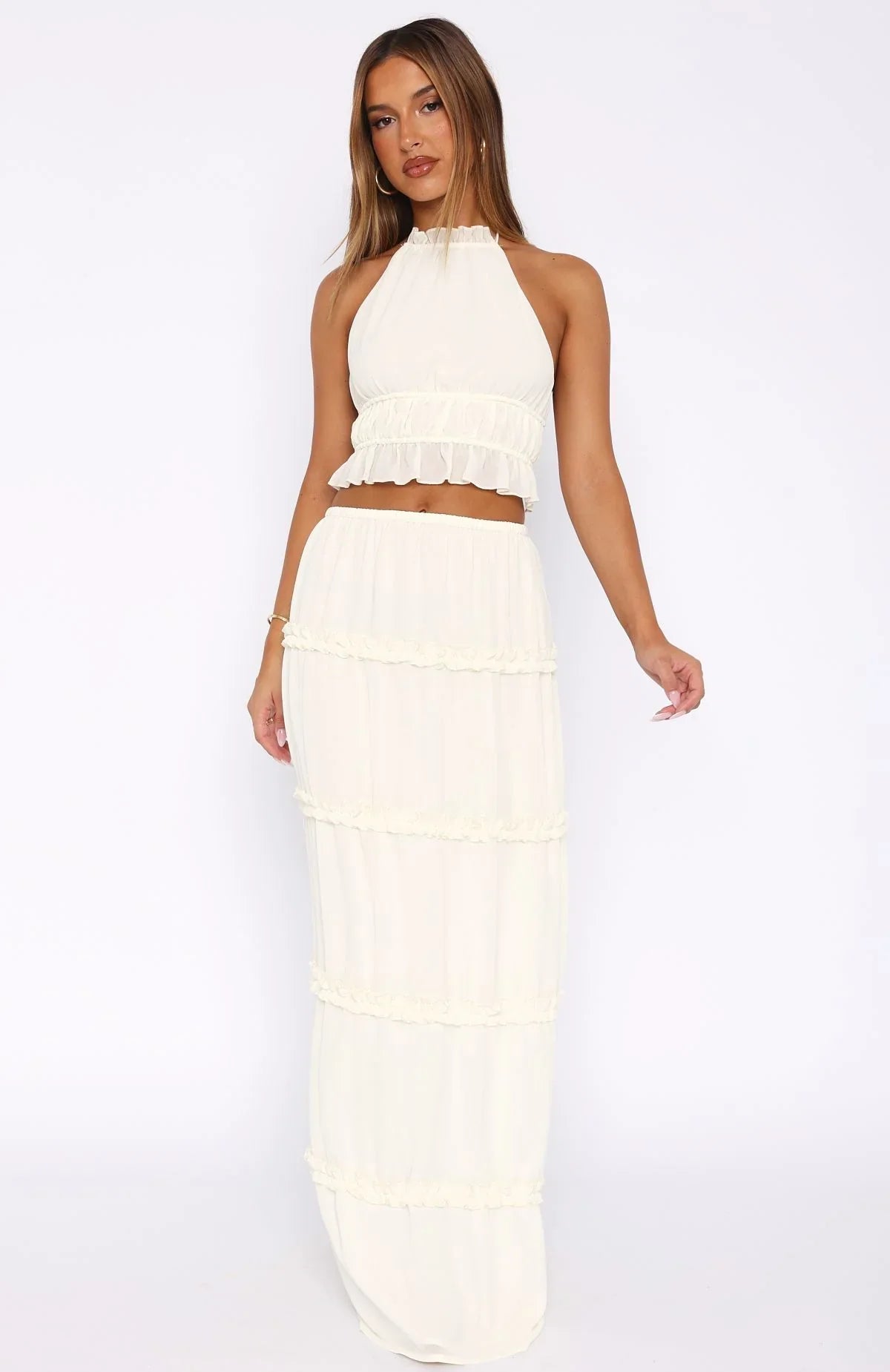 No Contact Maxi Skirt Off White