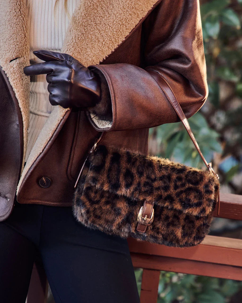 Janine Faux Fur Shoulder Bag