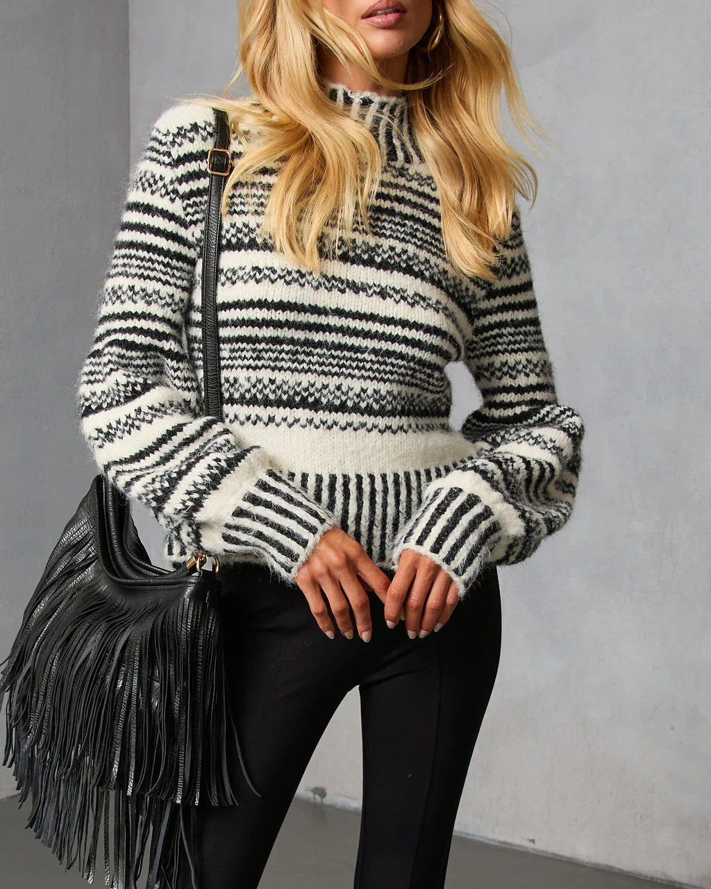 Tobin Striped Turtleneck Sweater