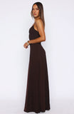 Afterparty Elegance Maxi Dress Chocolate