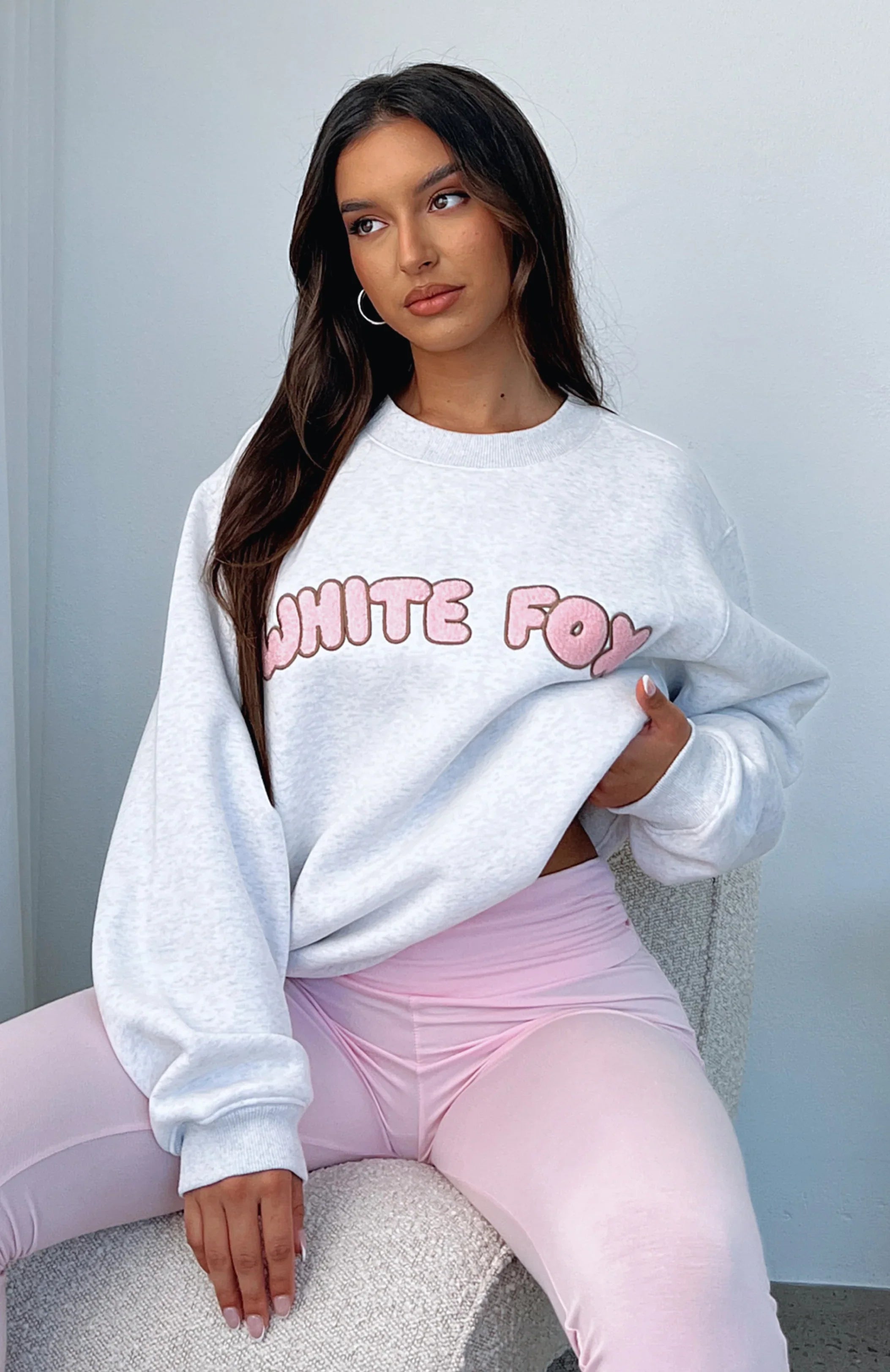 Sweet Treat Oversized Sweater Grey Marle