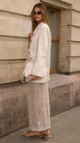 Verlo Sequins Maxi Skirt Beige
