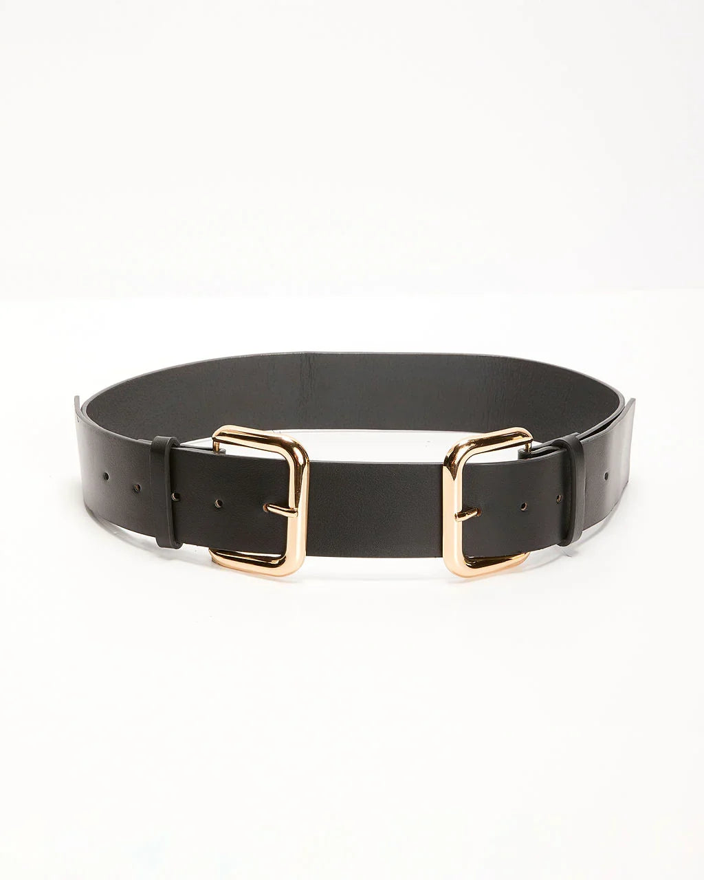 Tight Hold Double Buckle Faux Leather Belt
