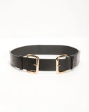 Tight Hold Double Buckle Faux Leather Belt